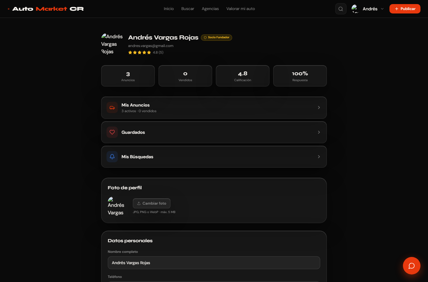 Configurar tu perfil — paso 2