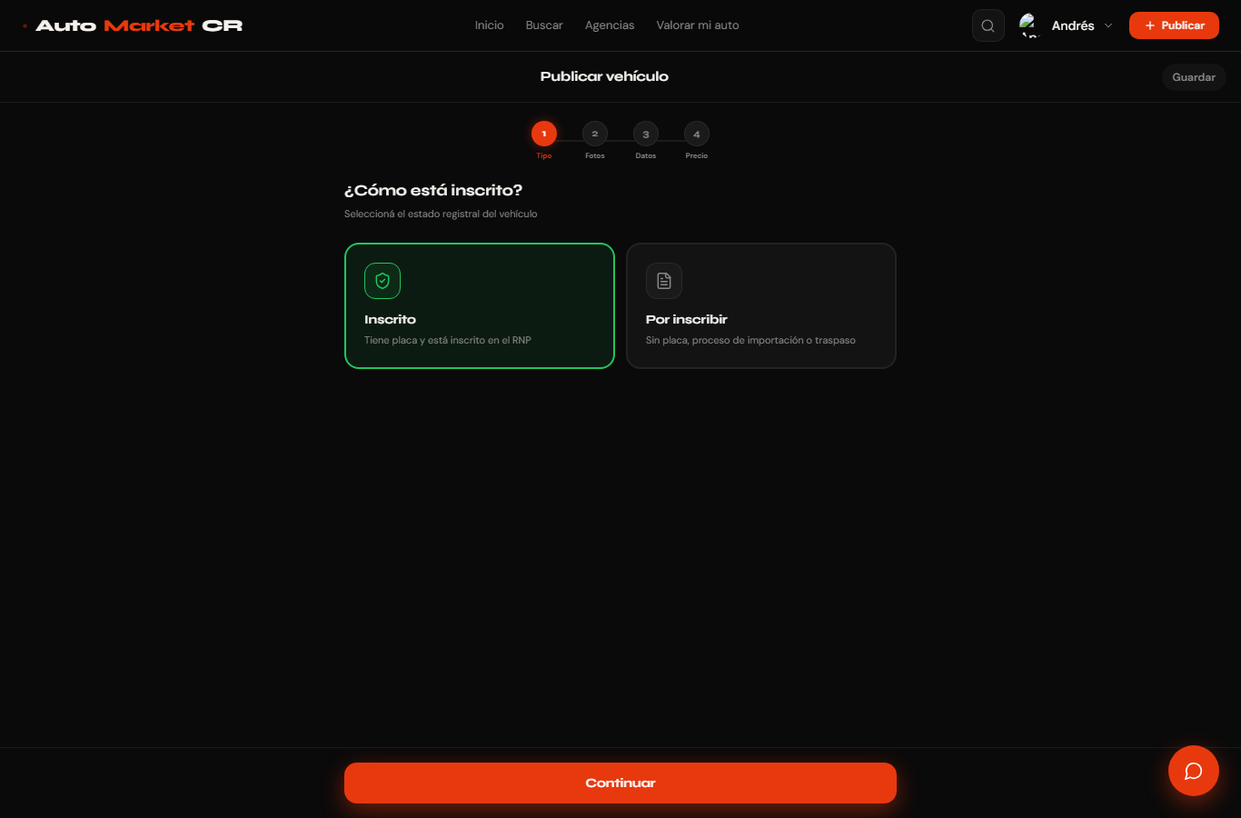 Publicar un anuncio — paso 2
